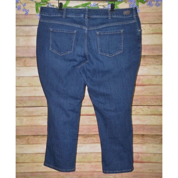 Lee Relaxed Fit Straight High Rise Blue Jeans Plus Size 22WP Instantly Slimming - Picture 4 of 10